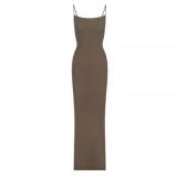 same style sexy ribbed camisole dress for women, backless, slimming, bodycon long dress