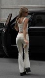 Nanyou S  style high-waisted peach butt yoga pants, casual sports pants, foldable flared pants