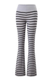 New fashion striped zip-up tube top casual relaxed slim-fit long pants comfortable simple set