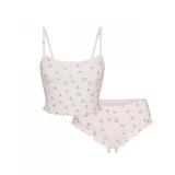 New S -style European and American sexy LOGO POINTELLE Valentine's Day floral hollow-out cotton set