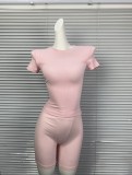 Niche brand Jinjie now offers the * ribbed short-sleeve -style cotton rib shapewear top sports T-shirt