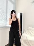 -style U-neck ribbed tank top, slim-fit solid color, suitable for both inner and outer wear, sports crop top