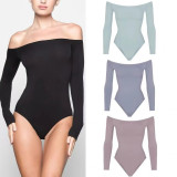LIGHT ESSENTIAL off-shoulder long-sleeve T-shirt bodysuit