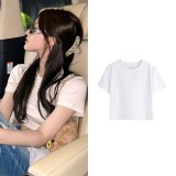alternative basic sports cotton T-shirt, cropped short-sleeved top