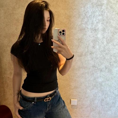 Super cute   S LOUNGE soft ribbed cuffs lace short-sleeve T-shirt with camisole and shorts