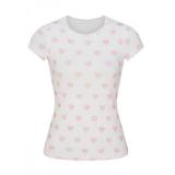 Valentine's Day limited edition heart logo hollow-out cotton short-sleeve shorts set dress suspender pants