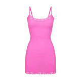 -style new summer camisole dress, sexy tight-fitting bodycon lace mini dress