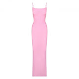 same style sexy ribbed camisole dress for women, backless, slimming, bodycon long dress