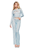 Slim-fit hooded zip-up short jacket and pants set with letter print and contrast stitching