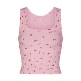U-neck ribbed camisole European and American slim-fit solid color inner layer outerwear sports crop top