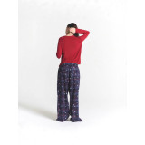 Christmas limited edition pajama set, long-sleeved long pants loungewear set with snowflake pattern casual pants