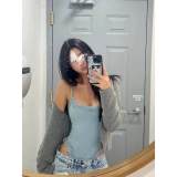 blogger's same style FITS EVERYBODY lace-trimmed camisole bodysuit