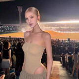 elastic strapless bodysuit seamless breathable sexy bodysuit hot girl slim-fit sexy camisole for women