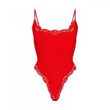 blogger's same style FITS EVERYBODY lace-trimmed camisole bodysuit