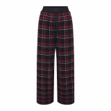 OVERSIZED DOUBLE WAISTBAND plaid loose casual shirt jacket double-waisted long pants