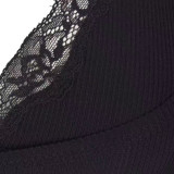 SOFT LOUNGE LACE New Ribbed Lace Trim Faux Two-Piece Long Sleeve Slim Dress