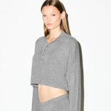 Autumn Fashion Simple Loose Round Neck Pullover Long Sleeve Solid Color Multi-Color Available Stretch Knit Sweater