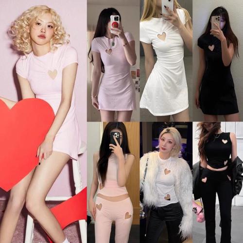 An attack of love for you   Rosie Park Chae-young's same style hollowed-out dress, tank top, and pants