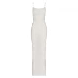 same style sexy ribbed camisole dress for women, backless, slimming, bodycon long dress
