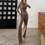 High-quality   COTTON JERSEY soft cotton loose straight drawstring pants