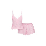 Valentine's Day ROMANCE LACE CAMI SHORT SET Silk Lace Cami Home Wear Set