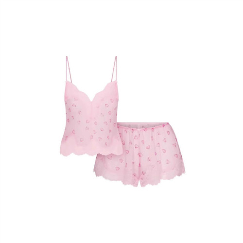 Valentine's Day ROMANCE LACE CAMI SHORT SET Silk Lace Cami Home Wear Set