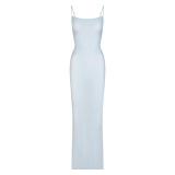 same style sexy ribbed camisole dress for women, backless, slimming, bodycon long dress