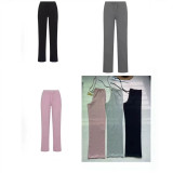 -style women's low-waist drawstring casual pants, cotton-spandex high-elasticity long pants, loose and comfortable, soft cotton with drawstring