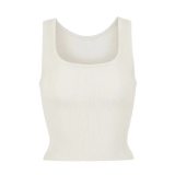 U-neck ribbed camisole European and American slim-fit solid color inner layer outerwear sports crop top