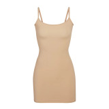 [In stock]!S-kims short ribbed fabric stretchy slim-fit sexy bodycon slip dress