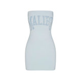 European and American style simple versatile printed slim-fit sexy dress