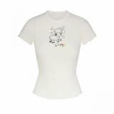 Easter limited edition lamb print graffiti lace T-shirt and pants set