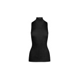 New Knitted Sleeveless High-Neck Tank Top and Bodycon Skirt Set for Women