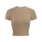 alternative basic sports cotton T-shirt, cropped short-sleeved top