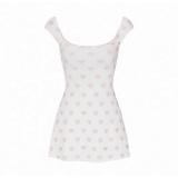 Valentine's Day limited edition heart logo hollow-out cotton short-sleeve shorts set dress suspender pants