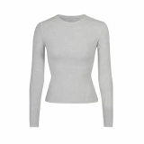 Zhao Lusi same style COTTON JERSEY tight-fitting base shirt long-sleeve t-shirt inner layer