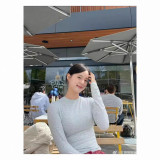 Zhao Lusi same style COTTON JERSEY tight-fitting base shirt long-sleeve t-shirt inner layer