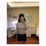 Zhao Lusi same style COTTON JERSEY tight-fitting base shirt long-sleeve t-shirt inner layer