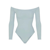 LIGHT ESSENTIAL off-shoulder long-sleeve T-shirt bodysuit