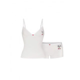 Korean-style slimming cherry print camisole top and shorts set