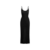 dress, knitted slip dress with back slit, waist-cinching, slimming, sexy, figure-hugging, textured, hot girl style dress