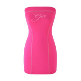 New basic thin stretchy printed letter print slim-fit sleeveless tube top dress