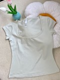 alternative to  COTTON JERSEY SCOOP NECK T-SHIRT square neck French short-sleeve T-shirt