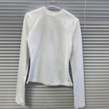 alternative to  and Zhao Lusi's style, COTTON JERSEY tight-fitting cotton base shirt, long-sleeve t-shirt