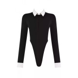 Yu Shuxin's same style black and white contrasting color lapel long-sleeve jacket with hardware details and slim-fit plaid pants for a hot girl look