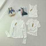 cotton ribbed long-sleeve T-shirt top