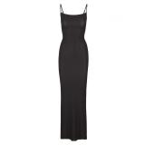 same style sexy ribbed camisole dress for women, backless, slimming, bodycon long dress