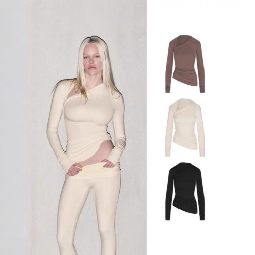 CLOUD ASYMMETRIC LONG SLEEVE TOP asymmetric long sleeve set