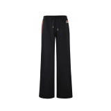 American hot girl style black and red color-blocked retro sports suit for women, with a tube top and straight wide-leg pants