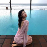 European and American sexy deep V backless long-sleeve dress, bodycon skirt, short skirt, hot girl vacation leopard print Y2K cover-up